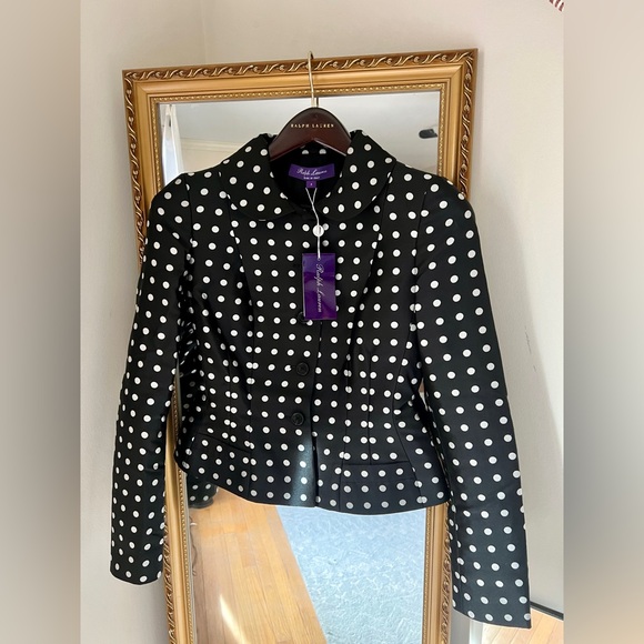 Ralph Lauren Purple Label Polka dot jacket. Size 2. NWT. - Picture 4 of 10
